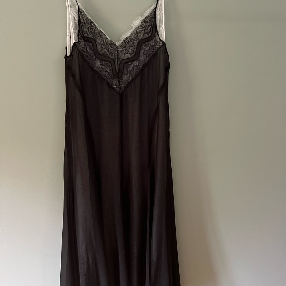 Elegant Zara Black Lace Trim Strappy Dress